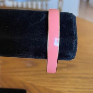J. Crew Coral Pink Enamel and Gold-Tone Bangle Bracelet